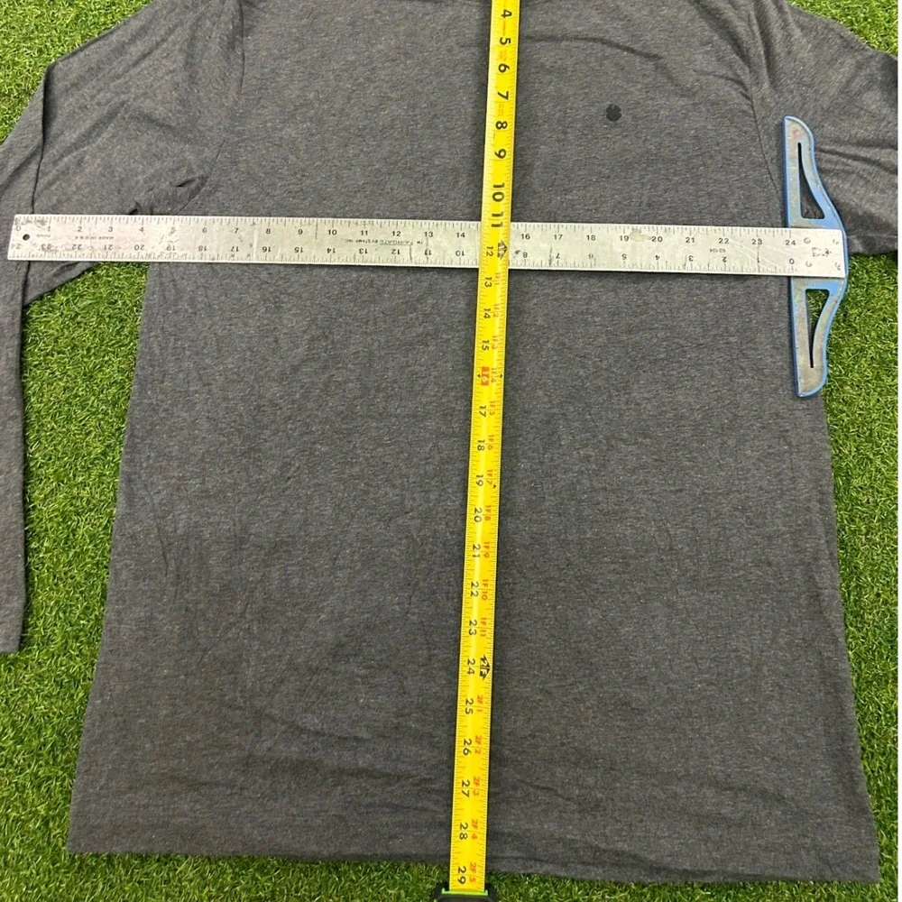 Lucky Brand Mens Long Sleeve Sleepwear Shirt Charcoal Gray Clover Logo Large